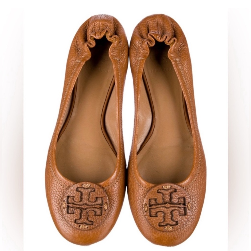 Tory Burch Tan Leather Ballet Flats